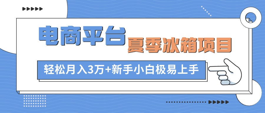 电商平台夏季冰箱项目，轻松月入3万+，新手小白极易上手-分享呦